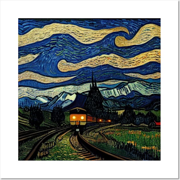 Starry Night Wizarding Express Train Wall Art by Grassroots Green